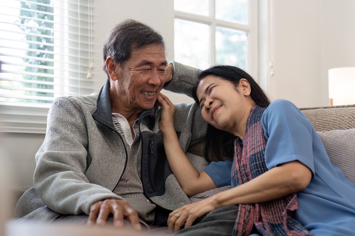 An elderly couple enjoying their retirement home in the Philippines