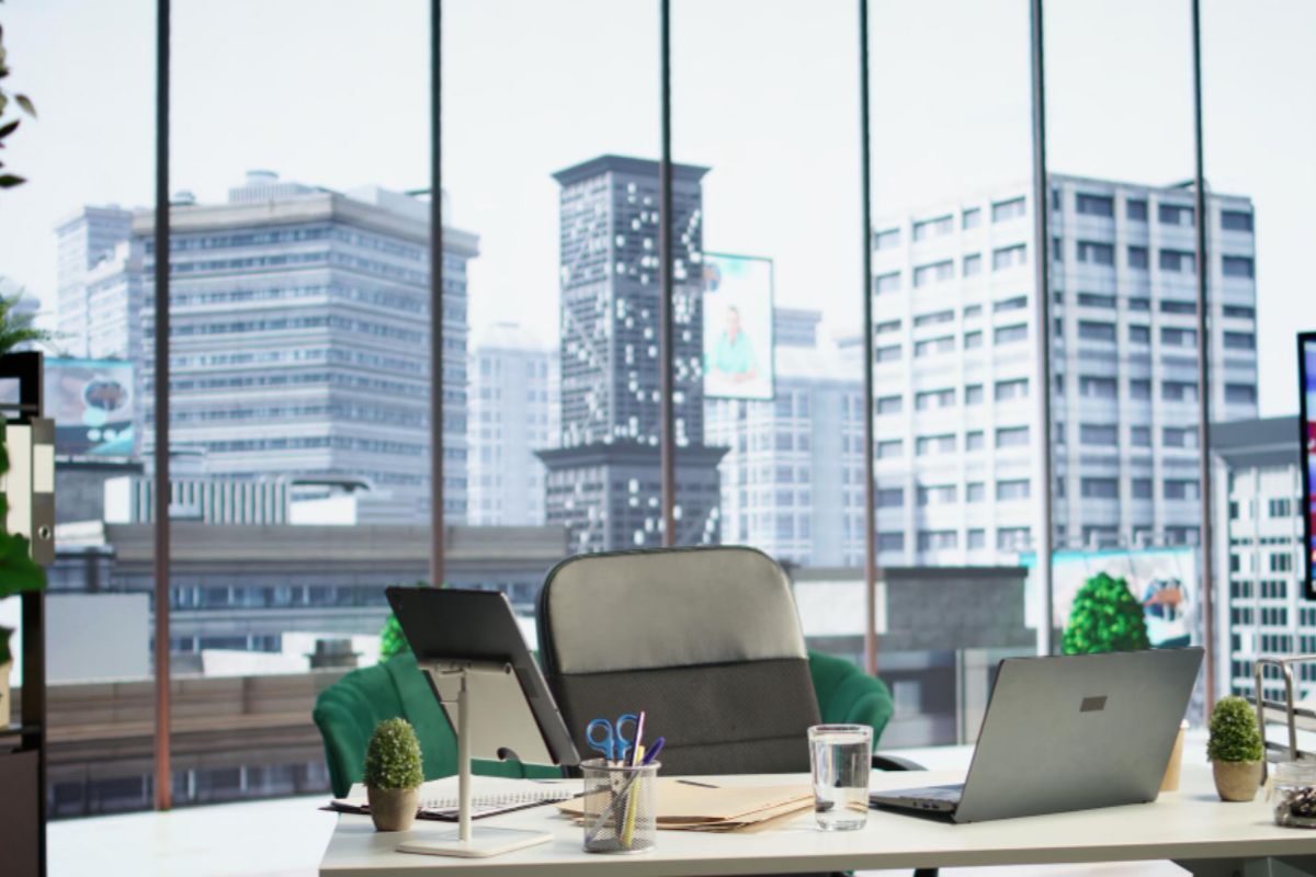 A depiction of office spaces because of infrastructure boom