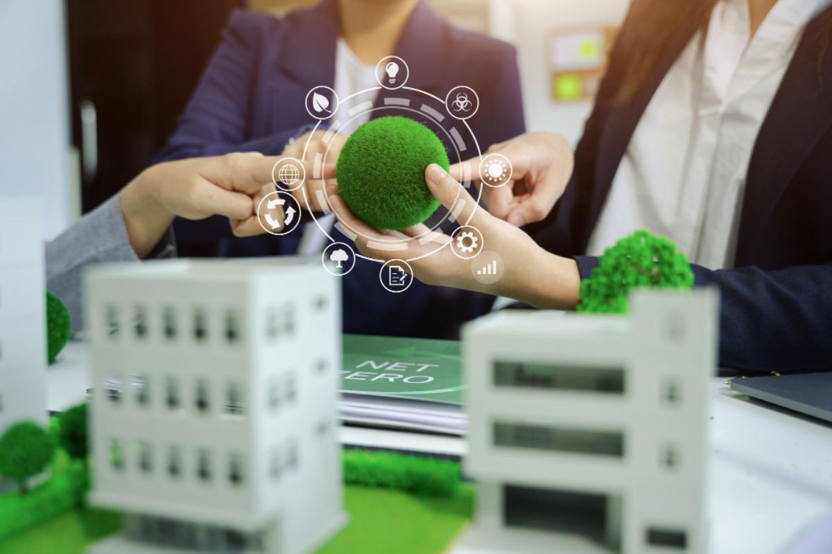 An illustration showing the benefits of green certification