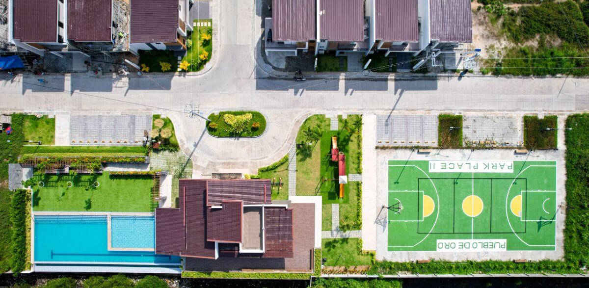 Aerial view of Pueblo de Oro property in Cebu City showcasing a well-planned residential community layout and modern development design.