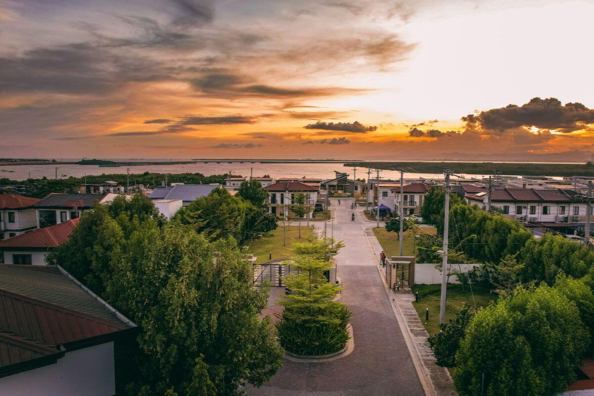 Residential neighborhood in Cebu featuring tree-lined streets, modern homes, and a peaceful community environment.